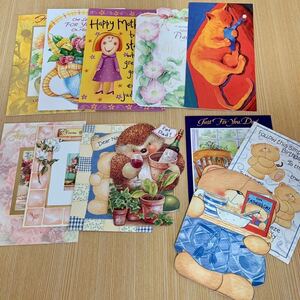 未使用 メッセージカード グリーティングカード まとめ売り 12枚 母の日 父の日 誕生日 Hall mark ホールマーク 他 UK 外国 海外 イラスト