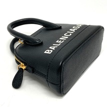 美品 BALENCIAGA バレンシアガ 639756 ヴィルトップ 2WAY ハンドバッグ ロゴ ショルダーバッグ レザー ブラック レディース【中古】_画像9