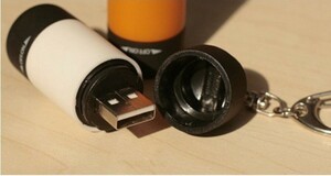懐中電灯 USB 充電式 強力 キーホルダー ミニ ライト 白 小型　LED