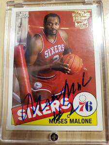 SP サイン 2005 -06 Topps Fan Favorite MOSES MALONE #2 Auto / モーゼス マローン Autograph 