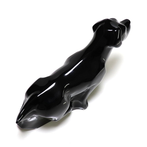 バカラ (BACCARAT) 稀少 大型作品 ブラッククリスタルガラス製 ラブラドール 18.5cm!! 1kg! 犬 フィギュリン 黒 オブジェ 置物 ドッグ 猫の画像7