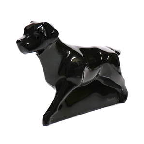バカラ (BACCARAT) 稀少 大型作品 ブラッククリスタルガラス製 ラブラドール 18.5cm!! 1kg! 犬 フィギュリン 黒 オブジェ 置物 ドッグ 猫の画像2