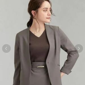 グリーンレーベルリラクシング ライトカチリラ D ノーラペル ジャケット スカート