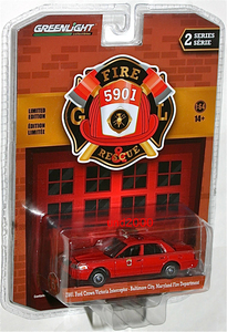 Greenlight 1/64 2001 Ford Crown Victoria Interceptor Ford Crown creel Tria fire fighting .. car Maryland green light Fire & Rescue