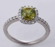 ☆購入価格65万円の天然スフェーン1.71ct+ダイアのPt900製12.5号リング・4.0g/IP-5167_画像4