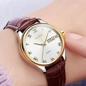 クラシカルデザイン 腕時計 ホワイト 革ベルト レディース 軽量 クオーツ 防水 カジュアル シンプル おしゃれ 女性 腕時計 ウォッチ