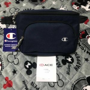  new goods Champion shoulder bag belt bag waste to bag navy navy blue color ACE champion navy white 25×15×8.5 casual 