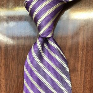 Calvin Klien Calvin Klein necktie purple × white stripe 