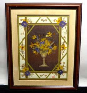  pressed flower / flower art frame author unknown [ used ]8h-6-018