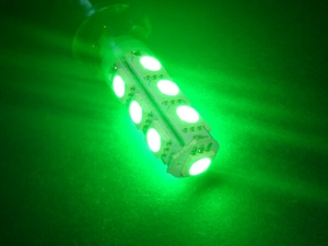 24V LED T10 ウェッジ 13連 2個セット グリーン 緑 ポジション　送料無料