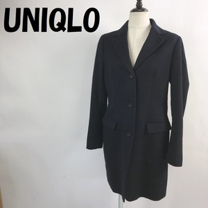 【人気】UNIQLO/ユニクロ コート シングル カシミヤ混 ネイビー サイズM レディース/S3715