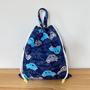 お着替え袋☆くるま ネイビー ハンドメイド