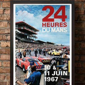 ポスター★1967年 ル・マン24時間レース ★24 Heures du Mans/ユノディエール/ポルシェ/フェラーリvsフォードの画像3
