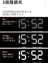3D立体時計　ホワイト　LED壁掛け時計　置き時計　両用　デジタル時計　インスタ映え　置き型　LED　デジタル　アラーム付　目覚まし時計☆_画像4