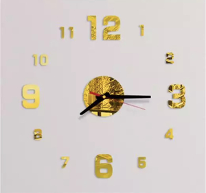 3Dウォールクロック　ゴールド DIY壁時計 ウォールステッカー 韓国　立体時計 壁掛け時計 おしゃれ かっこいい モダン 北欧 韓国 かべかけ