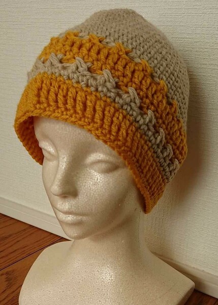 ハンドメイド 手編み帽子 ニット帽