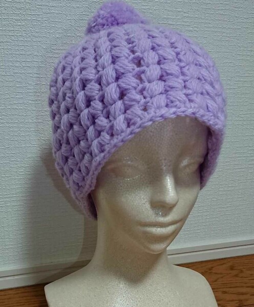 ハンドメイド ニット帽 手編み帽子