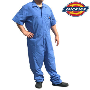 Dickies 3399 ディッキーズ 半袖 つなぎ　夏場に最適！ 定番半そでつなぎ！【ミディアムブルー・Sサイズ】