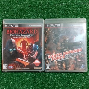 PS3ソフト『バイオハザード オペレーション ラクーンシティ』+『アースディフェンスフォース』#箱説付き