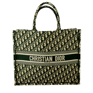 クリスチャン・ディオール Christian Dior ブックトートラージ グリーン系 トートバッグ ユニセックス 中古