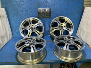 〈302〉ホイール4本セット　Lowenzahn 17インチ7J オフセット＋42 PCD5H114.3 ハブ73mm ボルト穴13mm