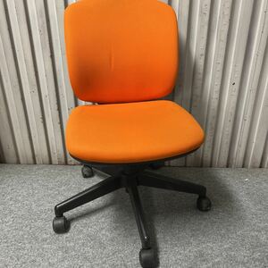 オフィスチェア 回転 高さ調節可能 オレンジ 椅子 デスク オフィス 学習椅子 回転式 キャスター付き 格安売り切りスタートsv1