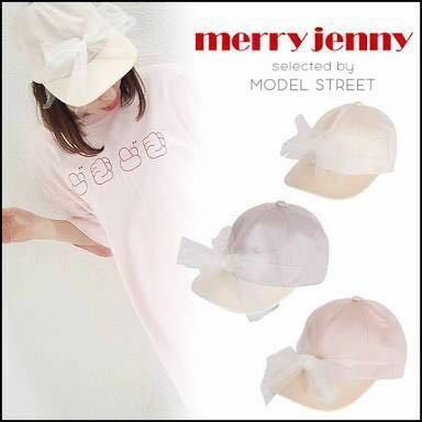 新品タグ付き merry jenny メリージェニー リボン キャップ アイボリー ホワイト 白