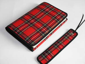 tutu atelier [ book cover ] library book@# tartan check # red #book marker attaching 