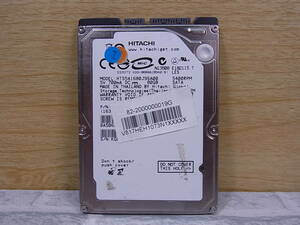 △C/212●日立 HITACHI☆2.5インチHDD(ハードディスク)☆80GB SATA150 5400rpm☆HTS541680J9SA00☆中古品