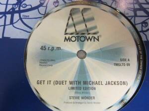 12inch Stevie Wonder / A.Get It (duet with michael jackson) B.Cryin' Through the night Motown 5枚以上で送料無料