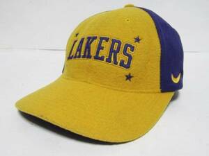 90s NIKE x LOS ANGELES LAKERS NBA ロサンゼルス レイカーズ 6パネル CAP SWOOSH 帽子 古着