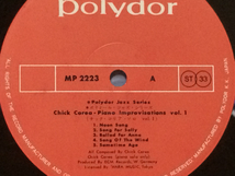 LP★チック・コリアChick Corea★ソロVol.1 Piano Improvisations Vol.1_画像2