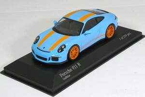 ミニチャンプス 1/43 ポルシェ 911R 991 2016 Gulfblue オレンジトライプ 299台限定 ツーリングパッケージ 911 GT3 with Touring Package