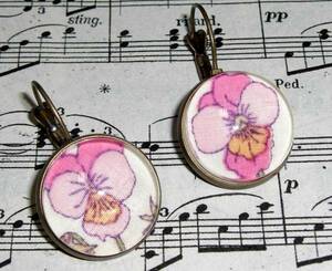 * Liberty Ros Roth earrings * pansy viola pink 