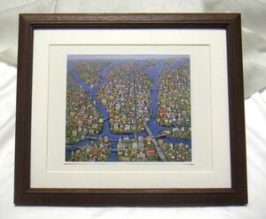 Art hand Auction ◆Norio Noda City avec reproduction offset Canals 2, cadre en bois inclus, Achetez-le maintenant◆, peinture, peinture à l'huile, Nature, Peinture de paysage