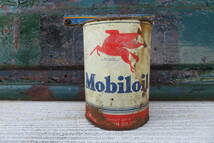 Mobiloil オイル缶 モービルオイル ペガサス GREASE ヴィンテージ アメリカ 店舗 ガレージ ジャンク（963）_画像3