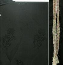 獅子の絵柄の綸子　1つ紋女性用袷羽織WH0408G9r_画像2