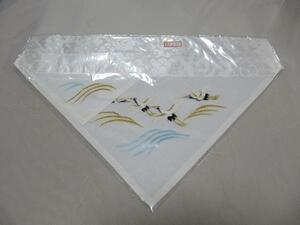 新古品　三角打敷　夏用の絽　刺繍で鶴の柄　折り畳んで良ければレターパックプラス可 0306G1Q