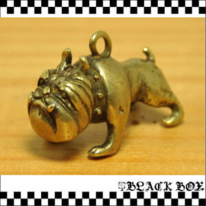 Solid Brass ソリッド ブラス 真鍮 無垢 生地 鋳物 鋳造 Bulldog ブルドッグ 犬 いぬ dog 動物 キーホルダー チャーム パーツ 金具