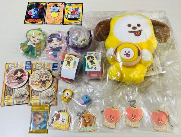 BTS BT21 チミー ジミン ぬいぐるみ V RM シュガ J-HOPE 色々セット ステッカー キーホルダー 缶バッジ