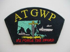 【送料無料】アメリカ海軍『ATGWP』艦隊訓練指導隊Afloat Training Group Western Pacificパッチ刺繍ワッペン/米軍アメリカ軍USNソード M17