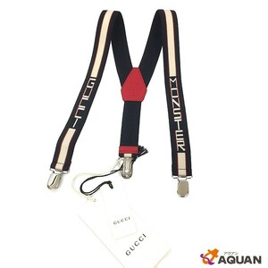  sale GUCCI Gucci suspenders Y type Kids for children hanging band navy white red Logo for children clothing accessories unused new goods aq3020