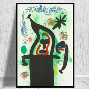 【最安保証】C1274 Joan Miro ジョアン・ミロ キャンバスアートポスター 50×70cm 海外製 枠なし インテリア 雑貨 B