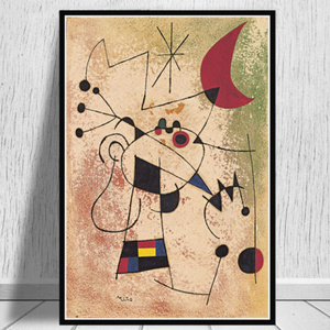 【最安保証】C1275 Joan Miro ジョアン・ミロ キャンバスアートポスター 50×70cm 海外製 枠なし インテリア 雑貨 C