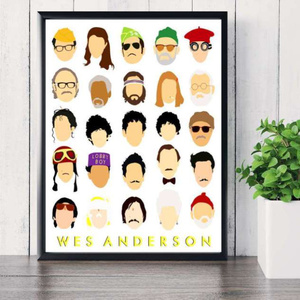 C1309 ウェス・アンダーソン　Wes Anderson イラスト キャンバスアートポスター 50×75cm プリント インテリア アート 海外製 枠なし A