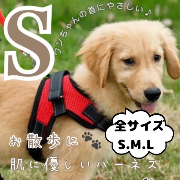 Sサイズ ハーネス 犬用品 レッド 赤 赤色 犬服 ペット服 簡単着脱 胴輪 犬用胴輪 新品 未使用 数量限定 送料無料 即決