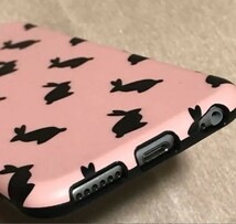 【特別価格】 iphone6ケース iPhoneケース ピンク 黒うさぎ ピンクでかわいい スマホケース_画像3