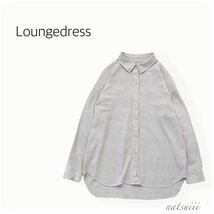 Loungedress ラウンジドレス . 金ボタン ドロップショルダー レーヨン シャツ ブラウス 送料無料_画像1