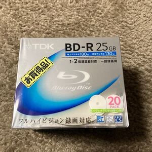 TDK 録画用ブルーレイディスク BD-R 2倍速記録対応 ハードコート仕様 20枚パック BRV25PWA20K