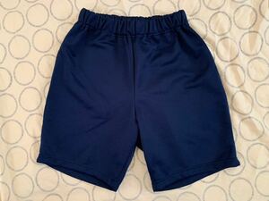  simple design. Kids gymnastics pants 160③ navy short pants sport wear made in Japan 